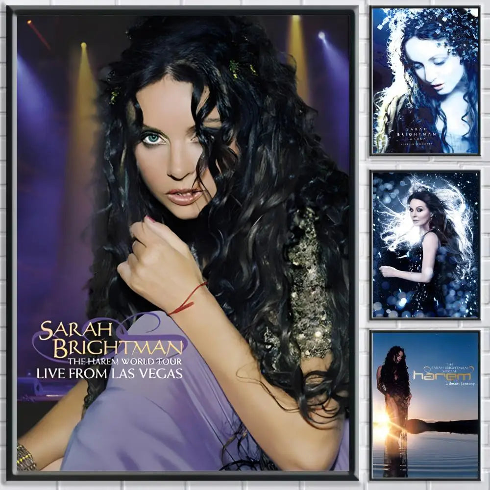 Singer S-Sarah Brightman Poster HD Self Adhesive Waterproof Wall Art Ideal for Home Office Dorm Bedroom Great Gift Peaceful Pleasures Health and Wellness