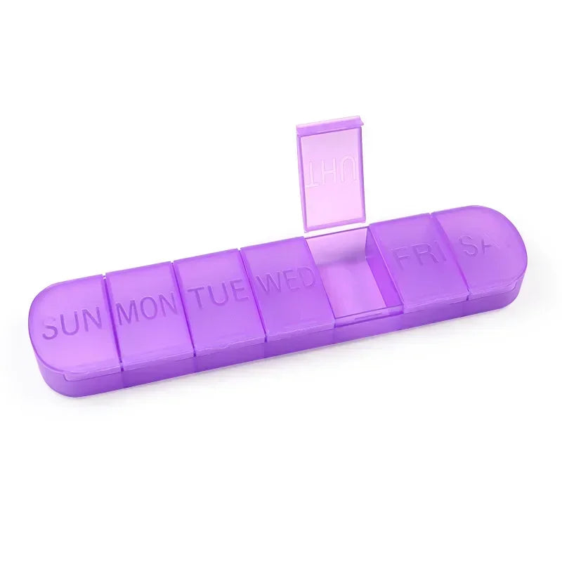 7-Day Weekly Pill Organizer | Mini Portable 7-Grid Pill Box