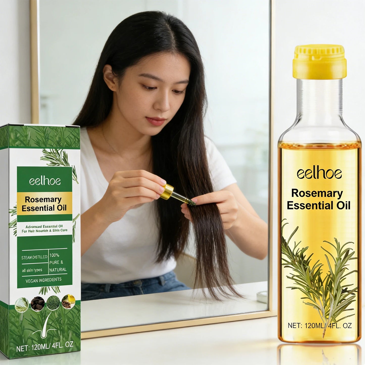 Eelhoe Rosemary Hair Growth Oil – Repairs & Reduces Hair Loss Hair Growth Oil Peaceful Pleasures Health and Wellness