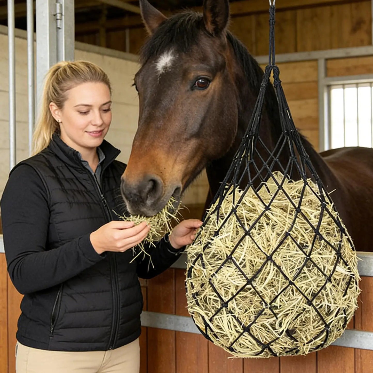 Horse Hay Nets 3-Pack | Bite-Proof Slow Feed Mesh for Livestock Livestock Hay Feeder Net Peaceful Pleasures Health and Wellness