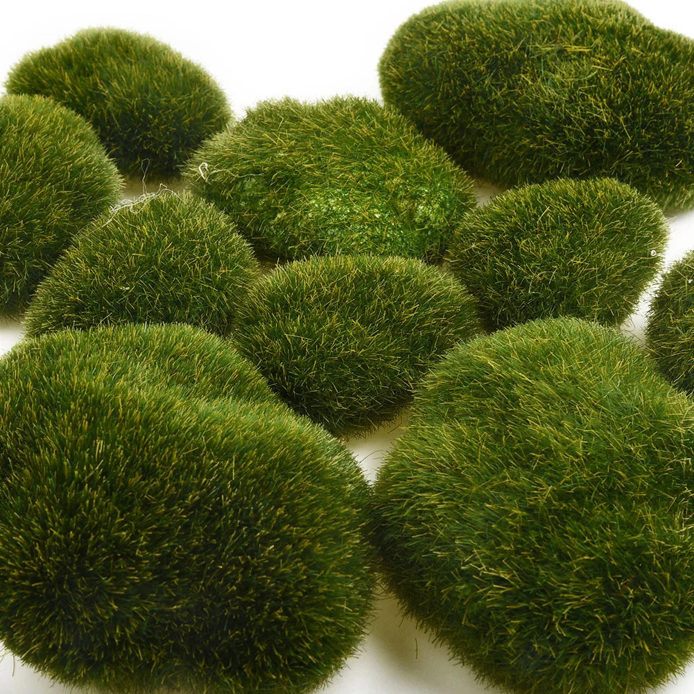 Ball Moss Stones Ornament Grass Home Plant Plastic Artificial