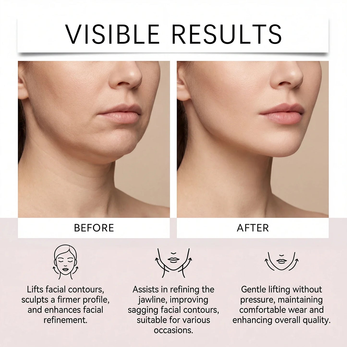 V-Line Jaw Lifting Face Strap – Breathable Contour Wrap