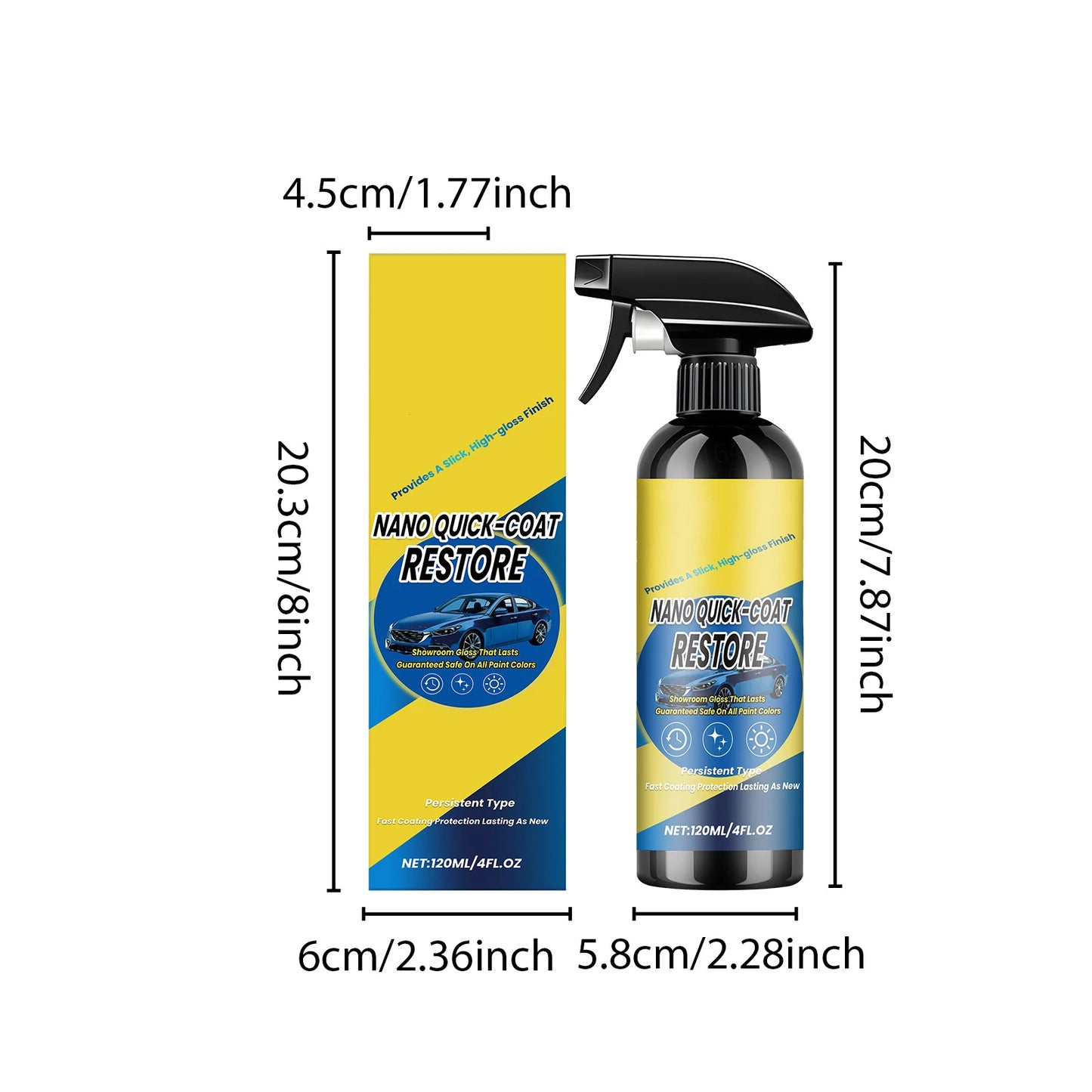 Car Ceramic Coating Spray 120ml – High Gloss Protection
