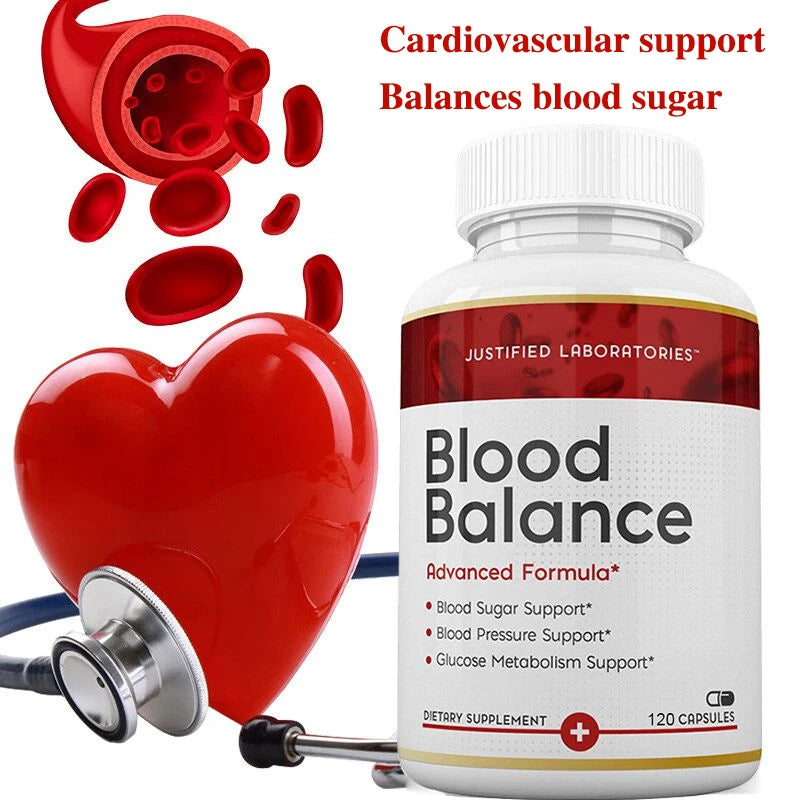 Blood Balance Supplement L Healthy Cholesterol & Triglyceride Levels, Blood Sugar, Blood Pressure, Glucose Metabolism Support Peaceful Pleasures Health and Wellness