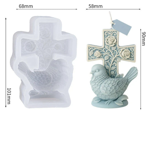 Cross & Dove Silicone Craft Mold – DIY Candle, Soap & Resin Silicone Craft Mold Oasis Select GJ-225