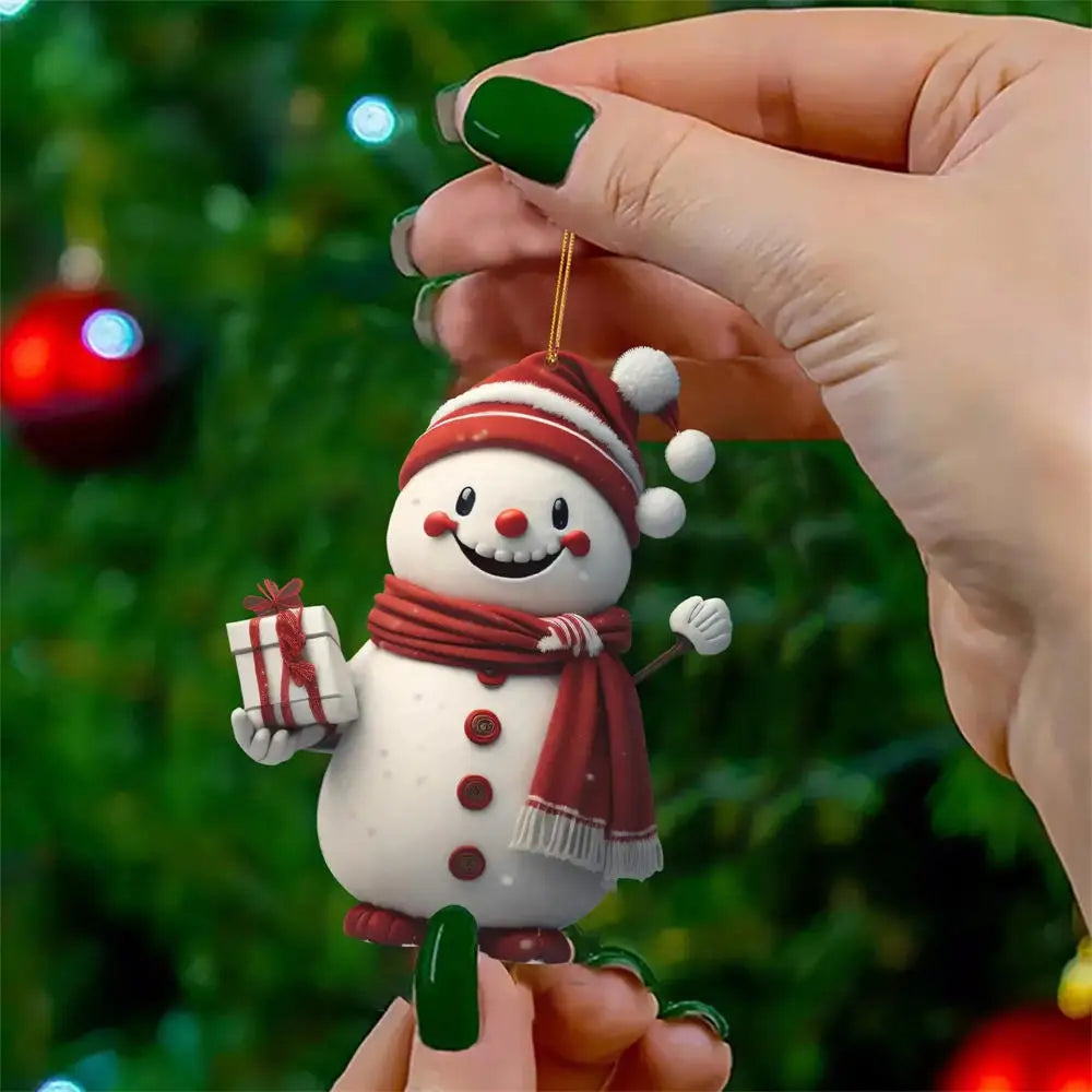 2D Acrylic Cat Christmas Ornament | Funny Xmas Tree Pendant