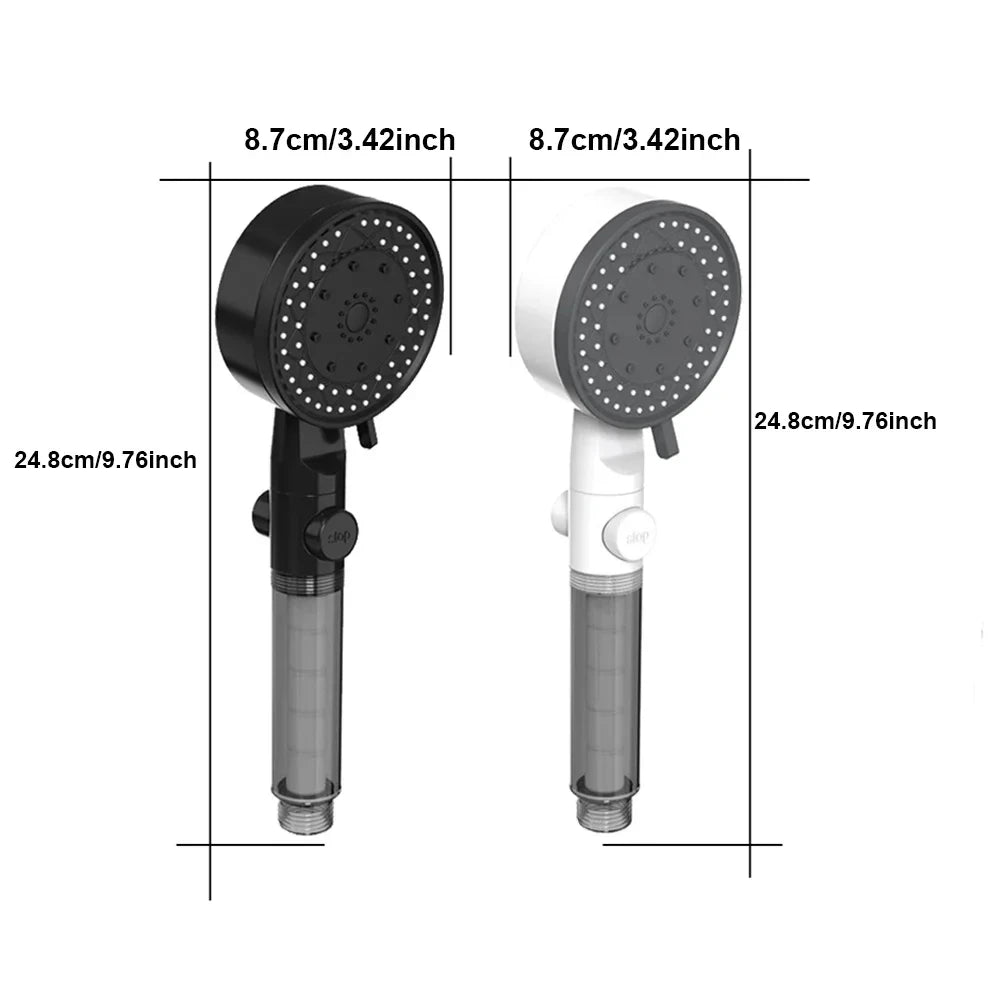 10-Spray High-Pressure Water-Saving Handheld Shower Head