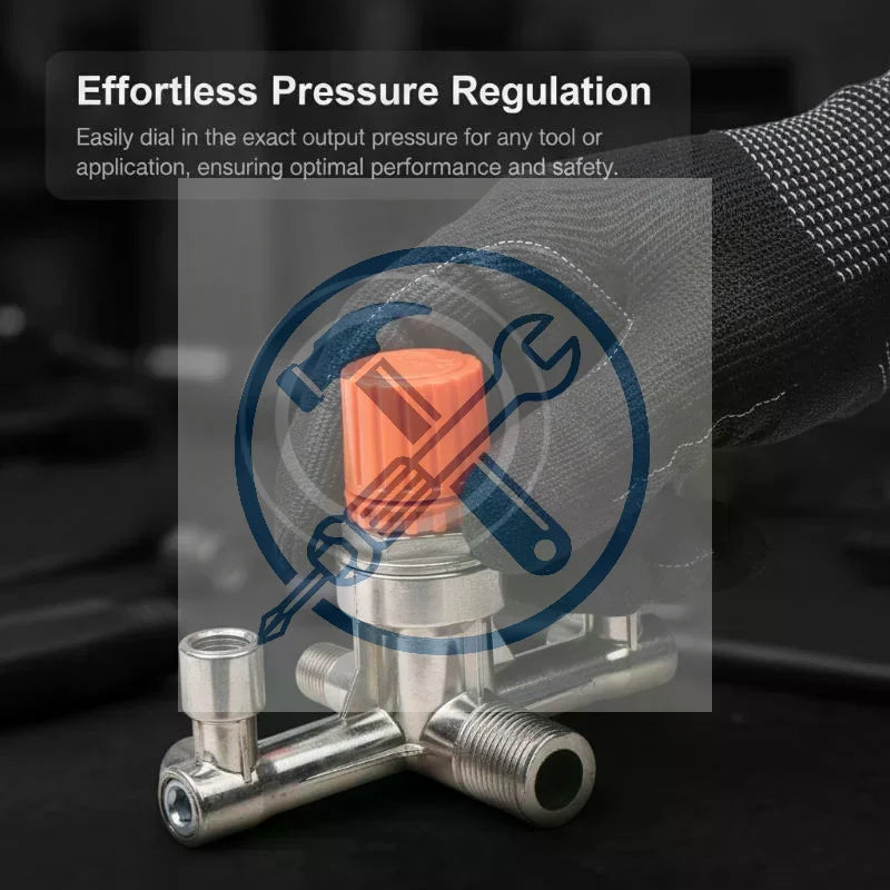 Double Outlet Air Compressor Pressure Regulator Valve | Aluminum