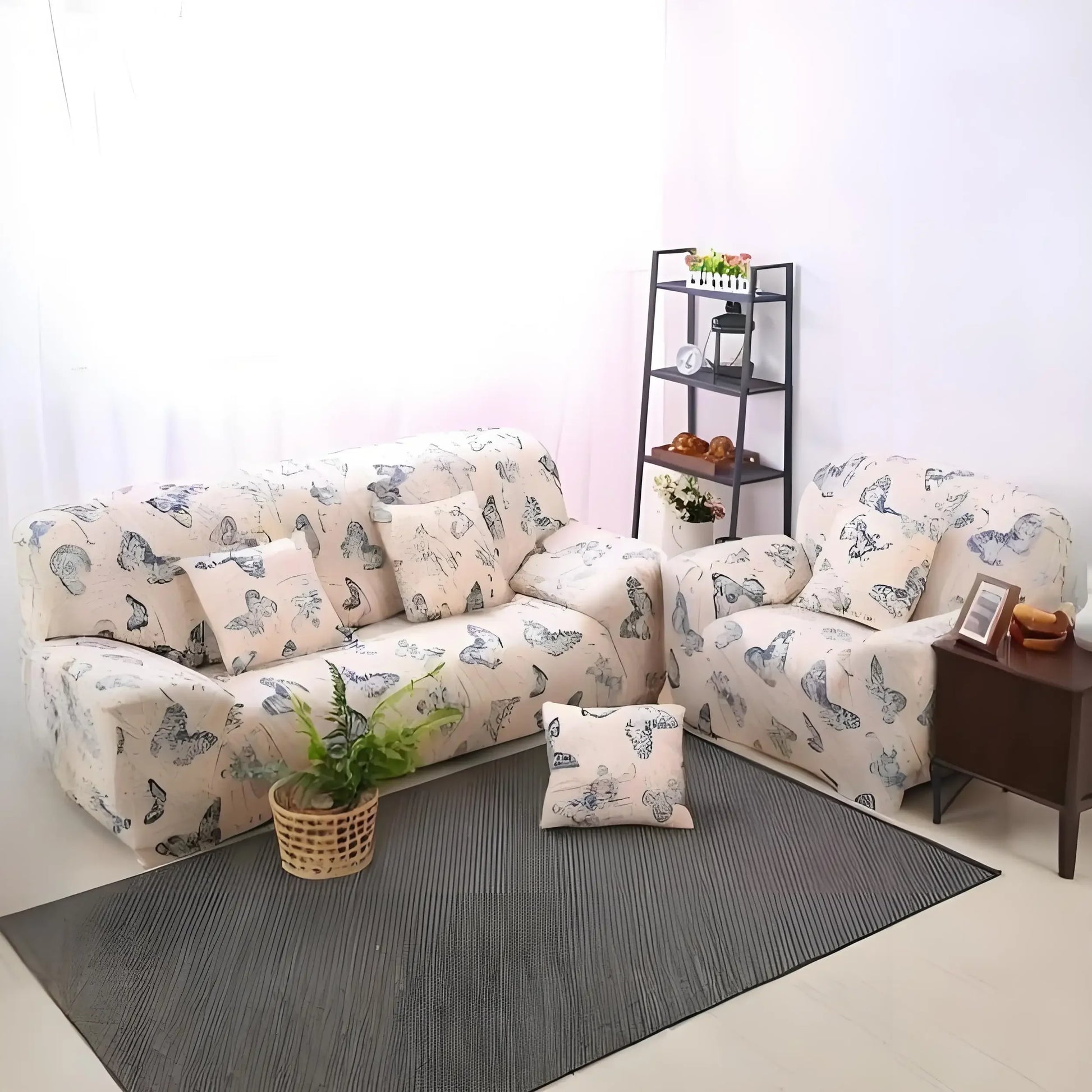 Elastic Floral Printed Sofa Covers Washable Spandex Couch Cover 1/2/3/4Seater Slipcovers Furniture Protector for Living Room Peaceful Pleasures Health and Wellness