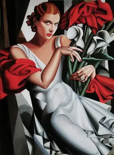 Tamara De Lempicka Posters Abstract Woman Art Canvas Painting and Prints Pictures for Nordic Living Room Aesthetic Decor Cuad Peaceful Pleasures Health and Wellness M 50x70cm