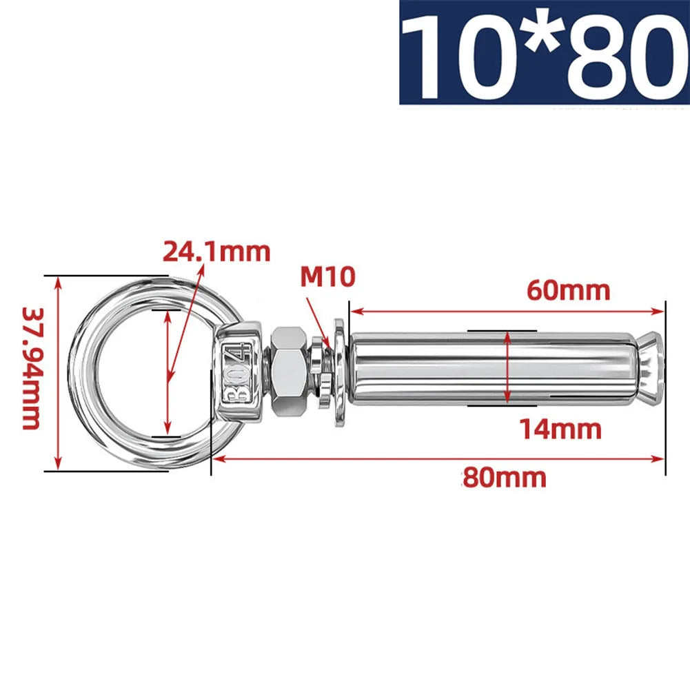 304 Stainless Steel Expansion Bolts Ring Hook Anchor Concrete Eye