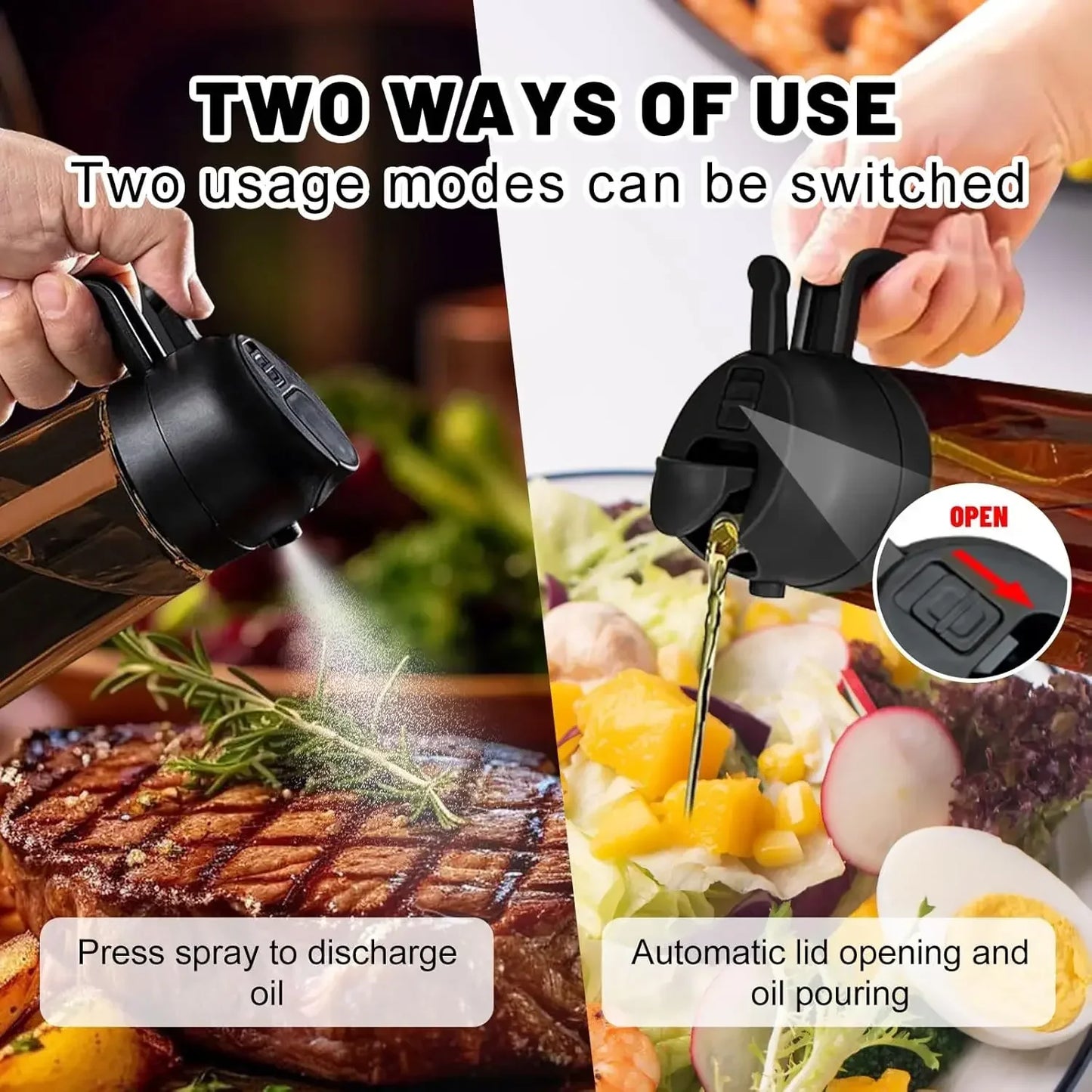 470ml Amber Glass Oil Sprayer & Dispenser | Air Fryer, BBQ, Cooking