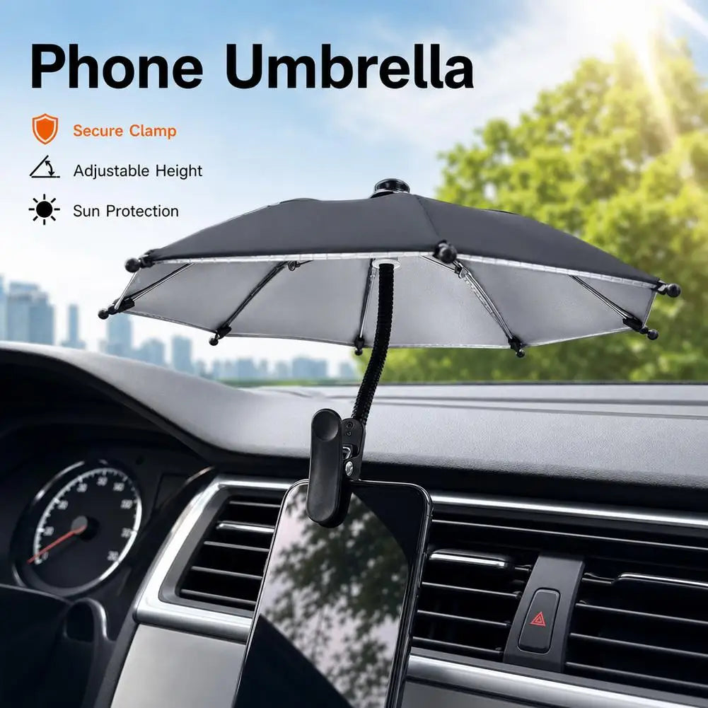 Mini Phone Sunshade Umbrella Sun Glare Shade Adjustable Phone Sunshade with Clip for Motorcycle Bike Outdoor Riding Navigation Peaceful Pleasures Health and Wellness