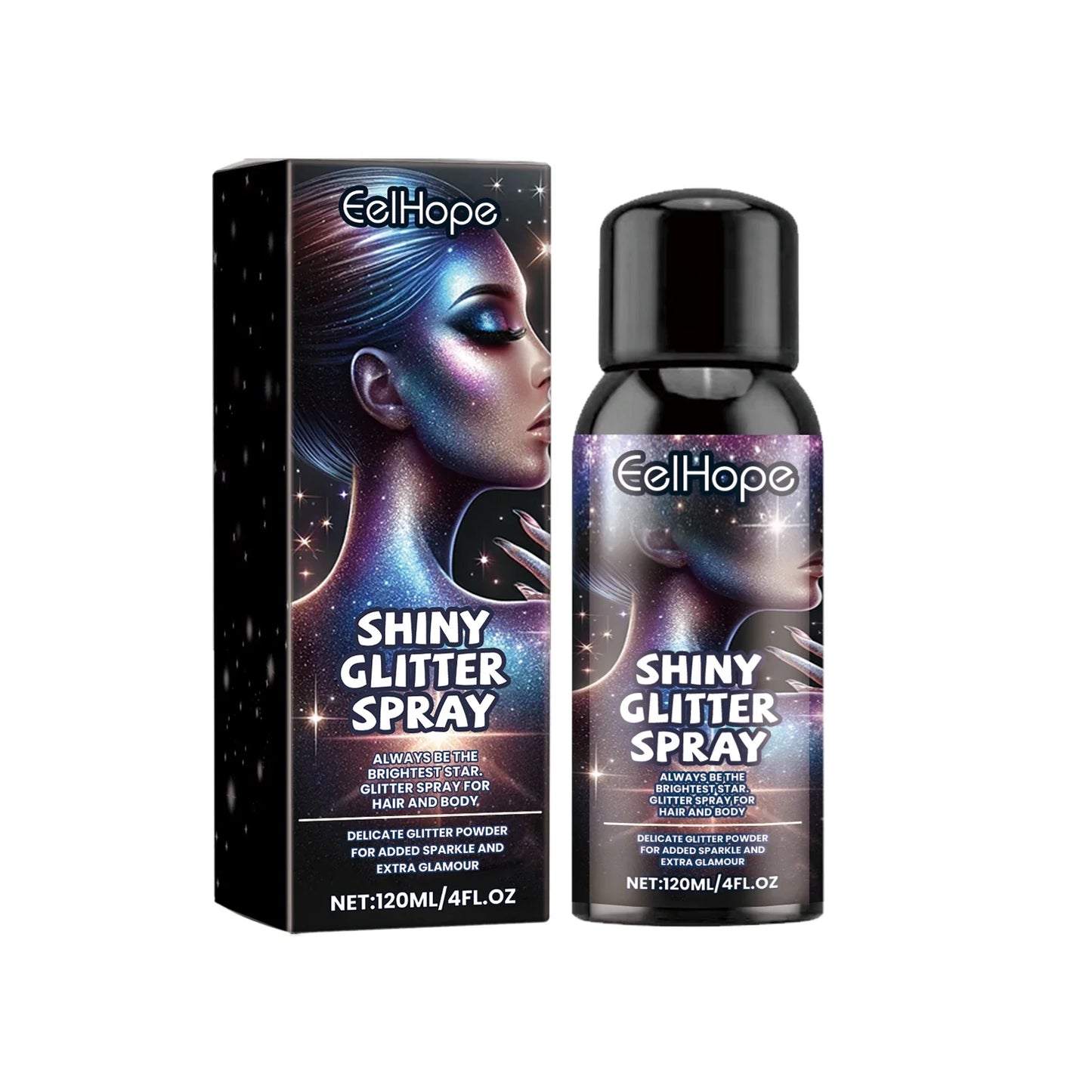 Eelhope Glitter Spray – Hair & Body Shimmer for Festivals