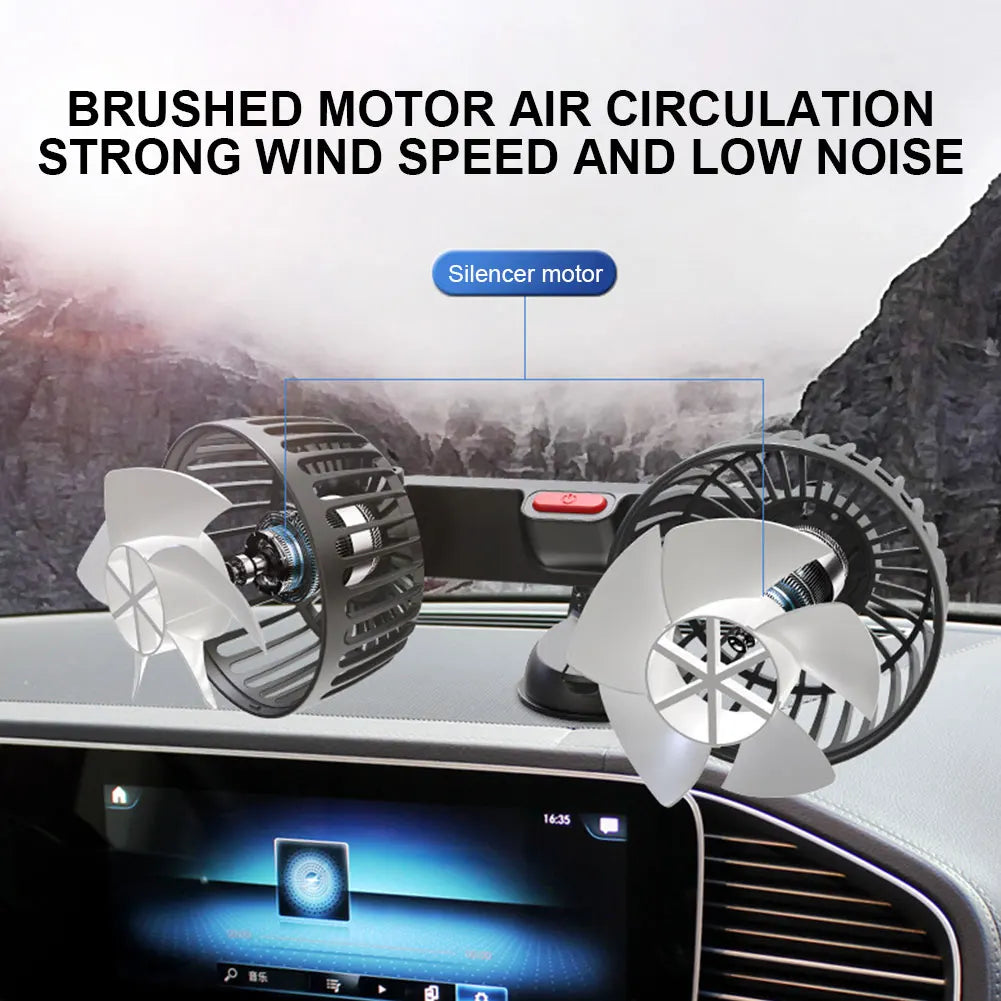 USB Dual Head Air Circulator Fan – 360° Rotation, 3 Speeds Peaceful Pleasures Health and Wellness United States