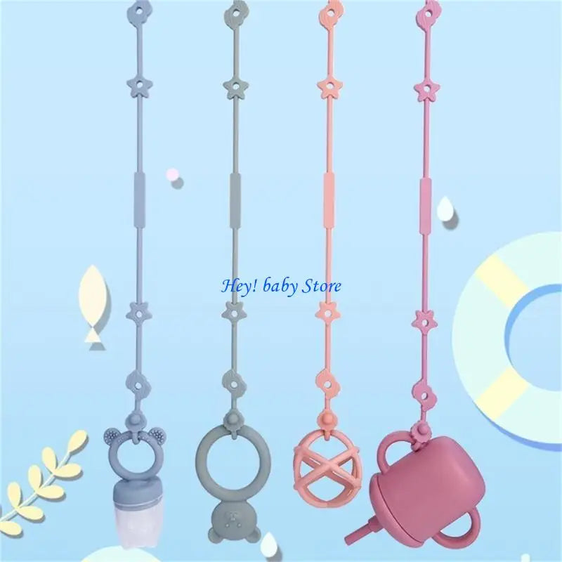 Silicone Pacifier Clip Teether Strap for Baby 0–12 Months