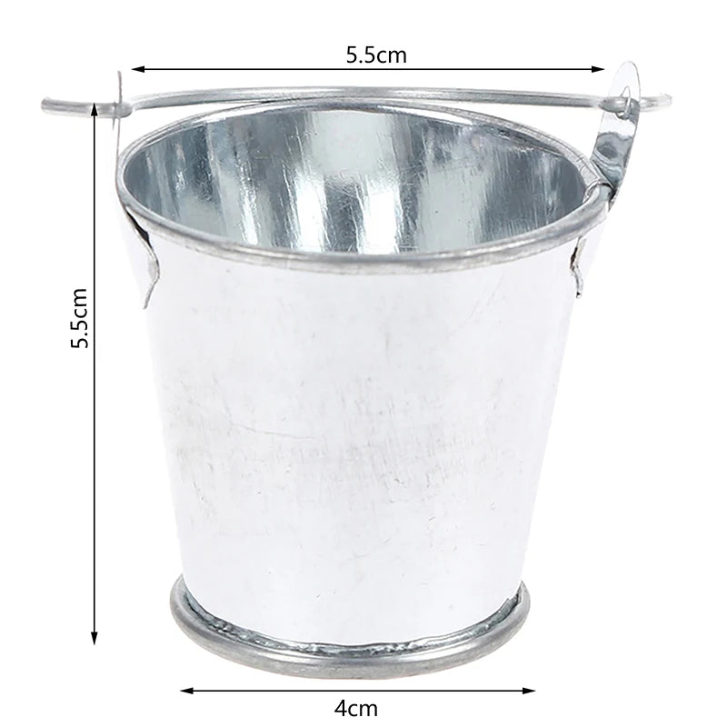 Dollhouse Miniature Metal Bucket | Mini Kitchen Decor Ornament