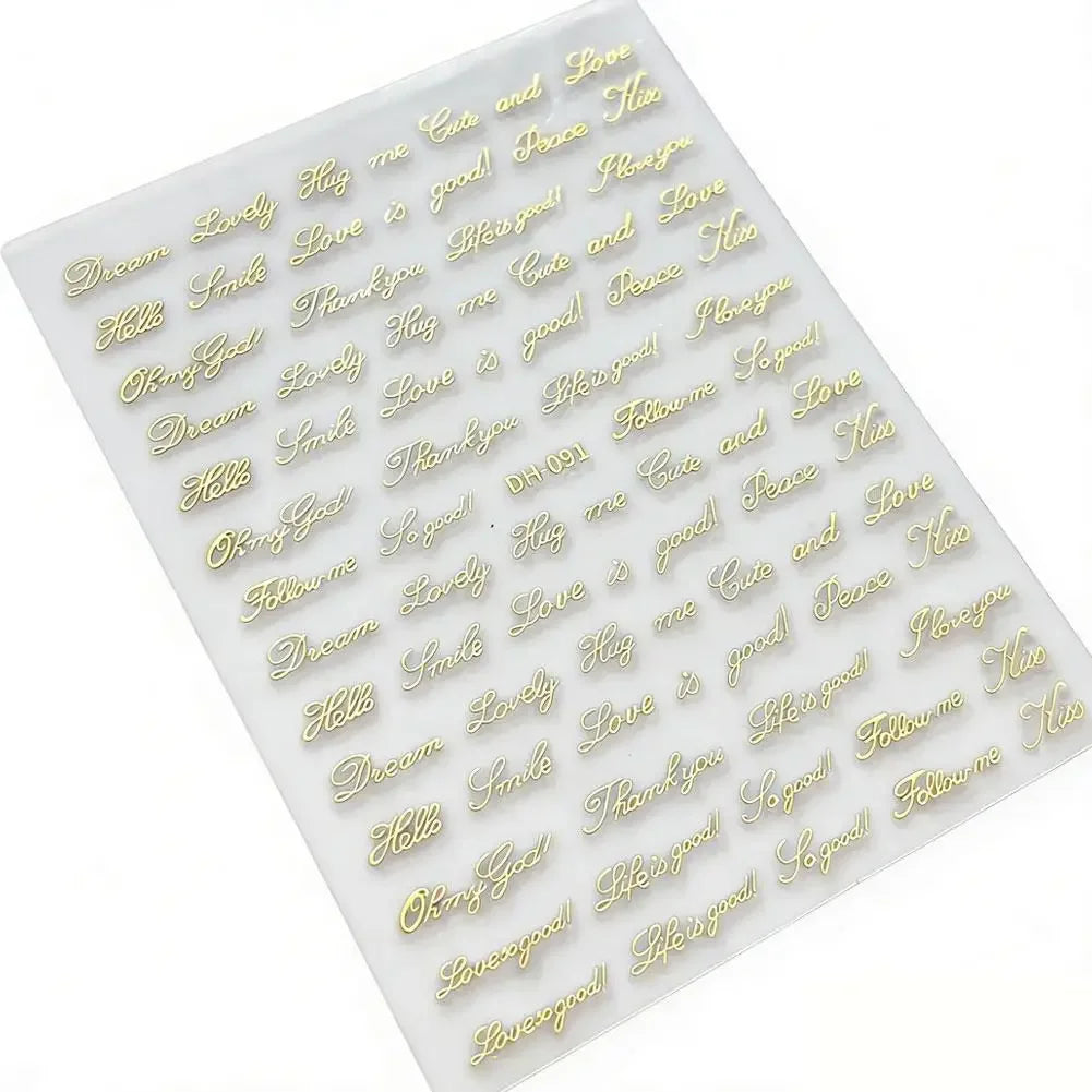 3D English Words Nail Art Stickers – DIY Nail Decals Peaceful Pleasures Health and Wellness C