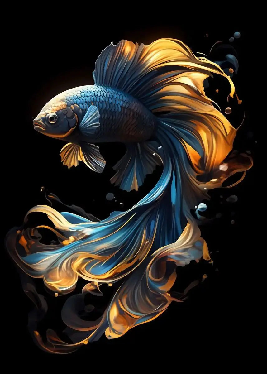 Tropical Fish Canvas Wall Art | Betta Goldfish Rainbow Fish Print