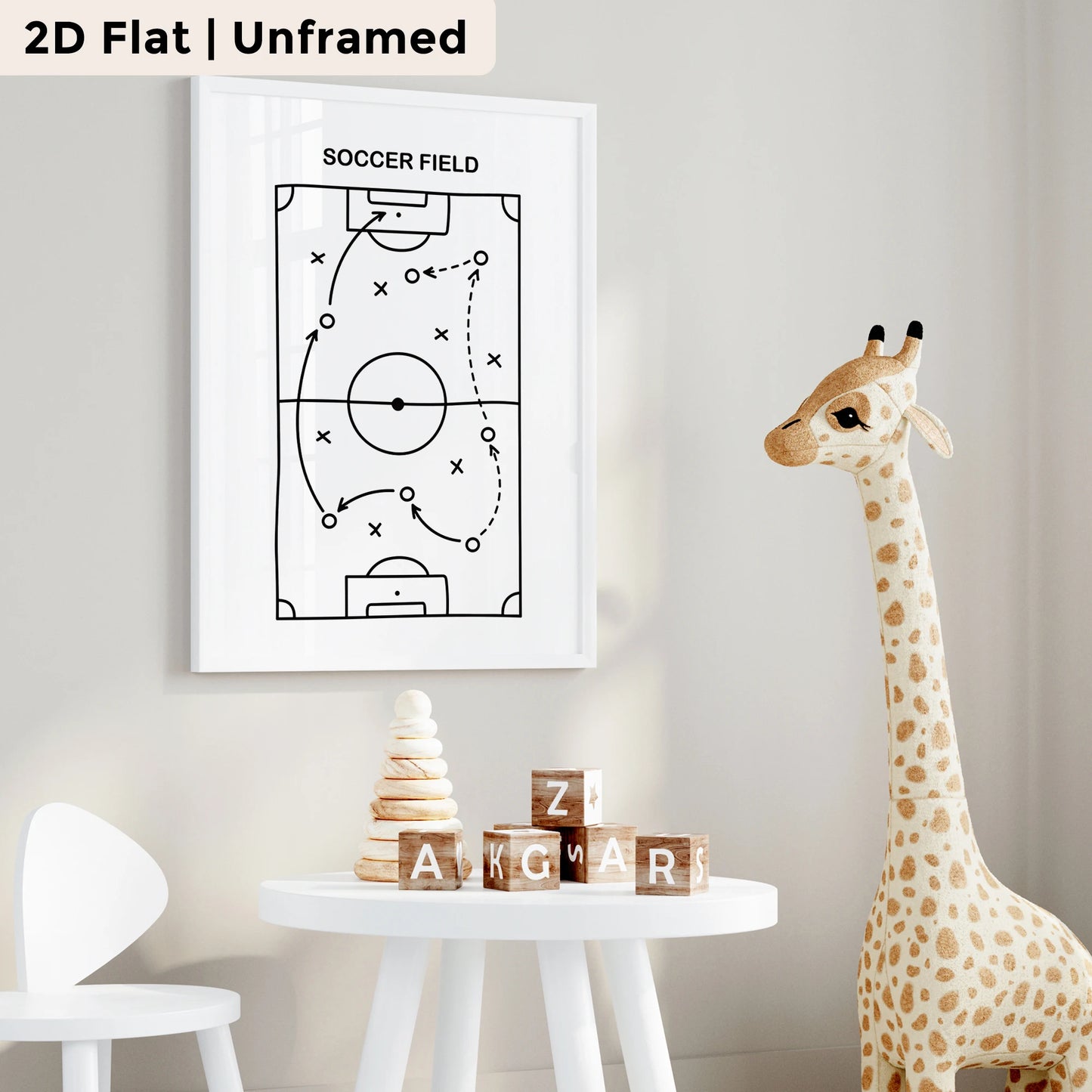 3-Piece Football Field Canvas Wall Art | Sports Poster Decor