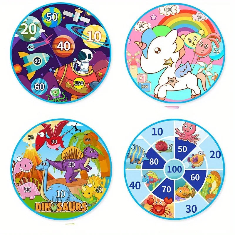 Kids Sticky Ball Dart Board – Safe Indoor Outdoor Party Game