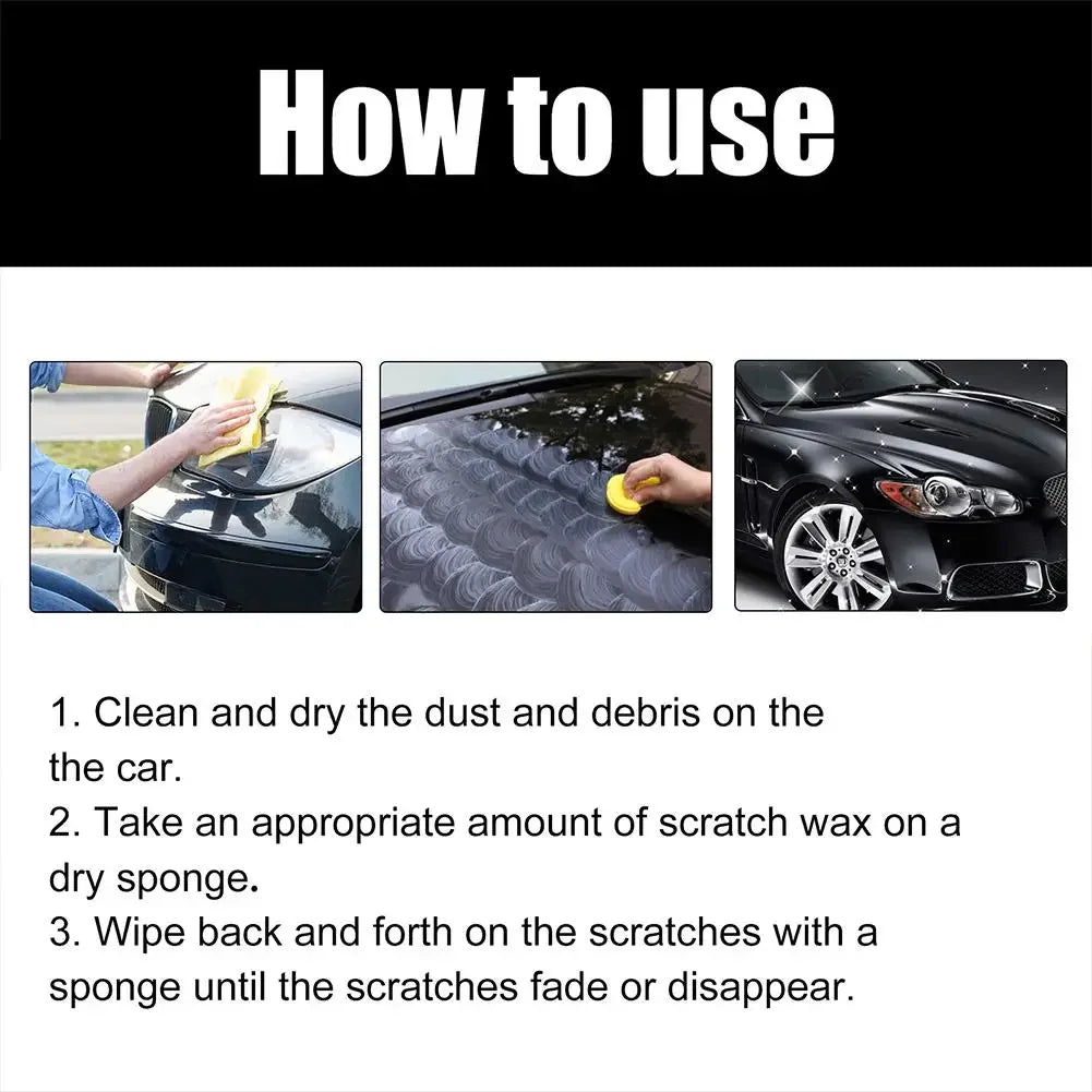 Car Scratch Repair Wax with Sponge Paint Care Polishing Anti-Scratch Protection Swirl Remover Multi-Purpose Maintenance Wax Peaceful Pleasures Health and Wellness