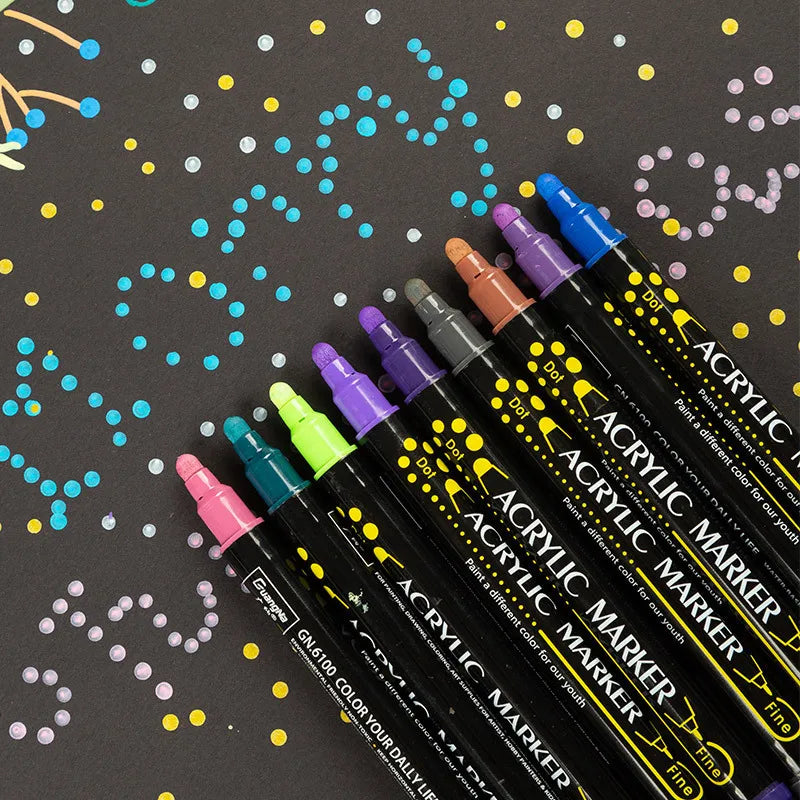 Double-ended Acrylic Paint Markers 12 36 Colors Overlayable Quick-dry