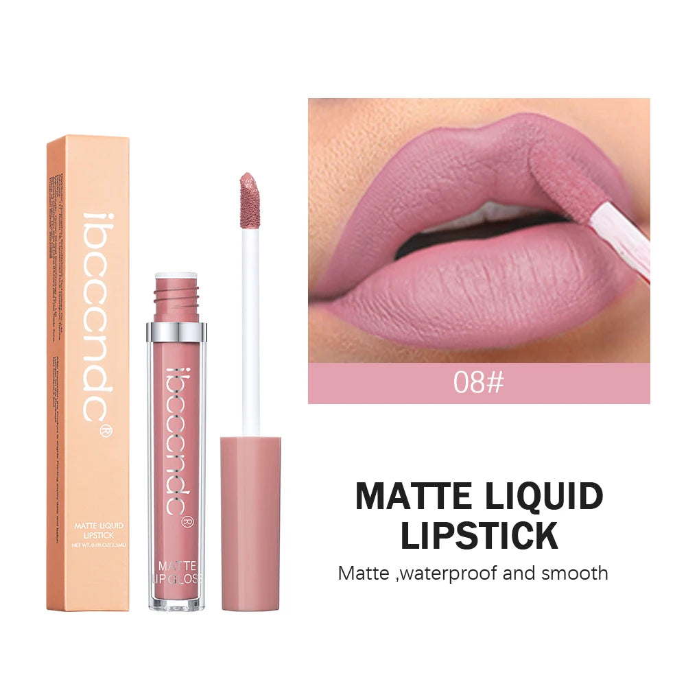 ibcccndc 12-Color Matte Velvet Liquid Lipstick – 12Hr Wear Liquid Lipstick Peaceful Pleasures Health and Wellness 8
