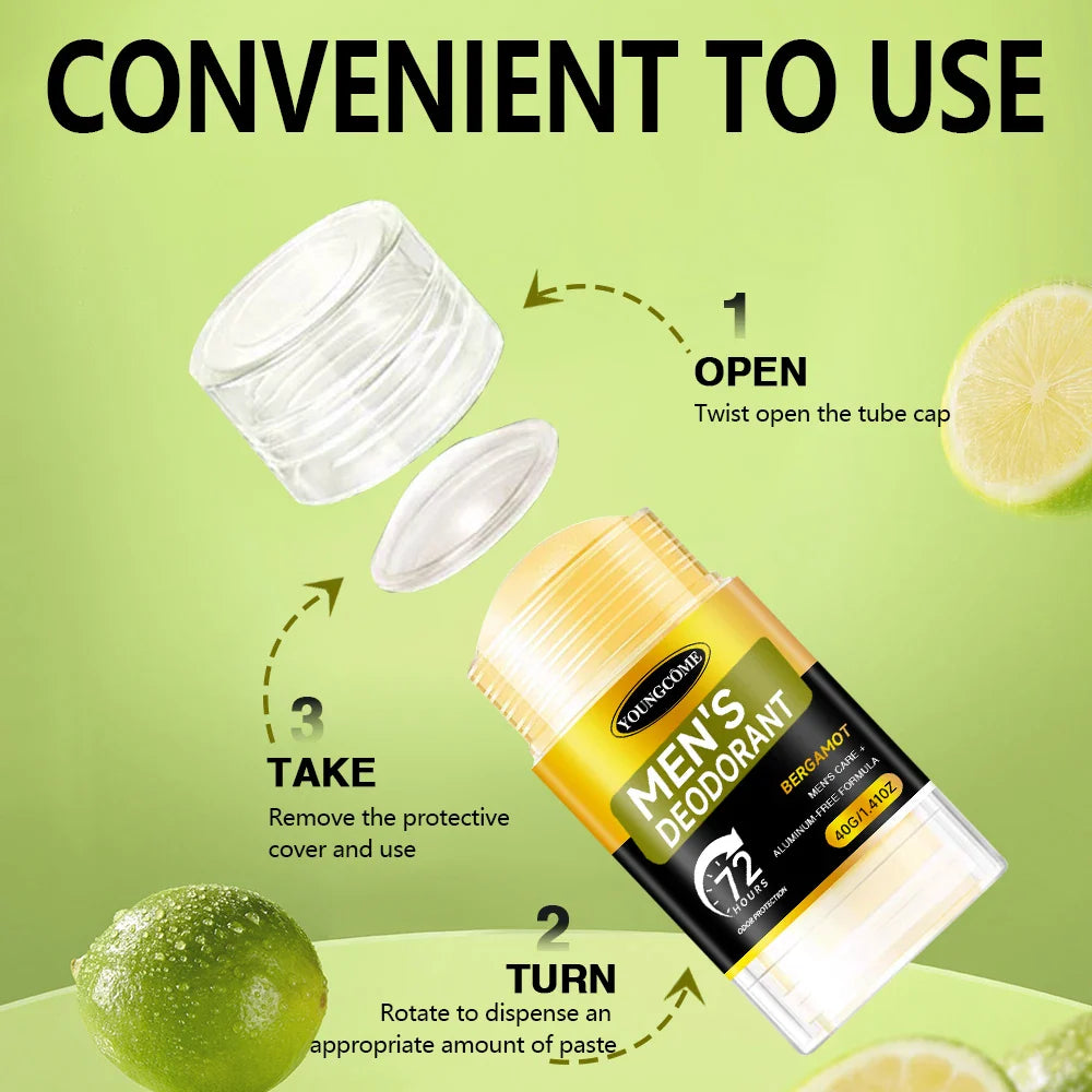 YOUNGCOME Men's Sandalwood Deodorant Stick | All-Day Fresh 40g
