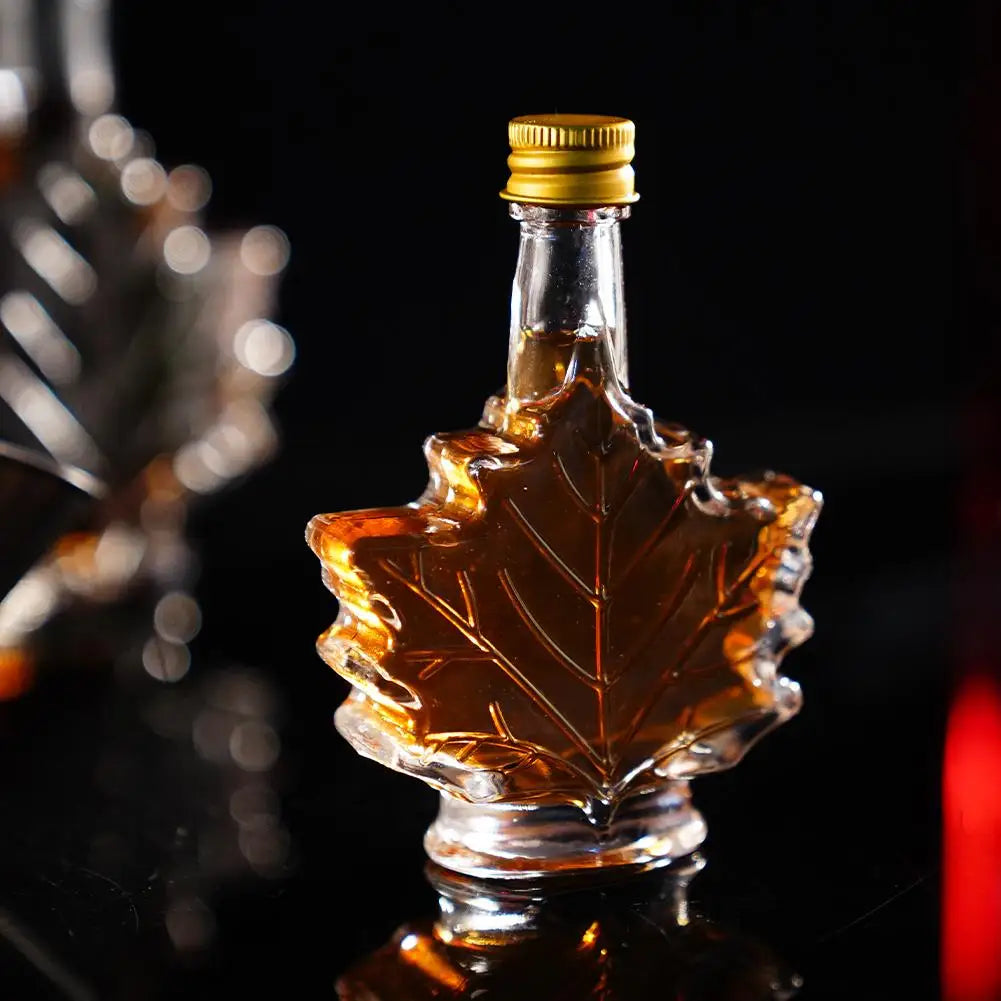 Mini Glass Whisky Leaf Shape Bottles for Liquor Peaceful Pleasures Health and Wellness