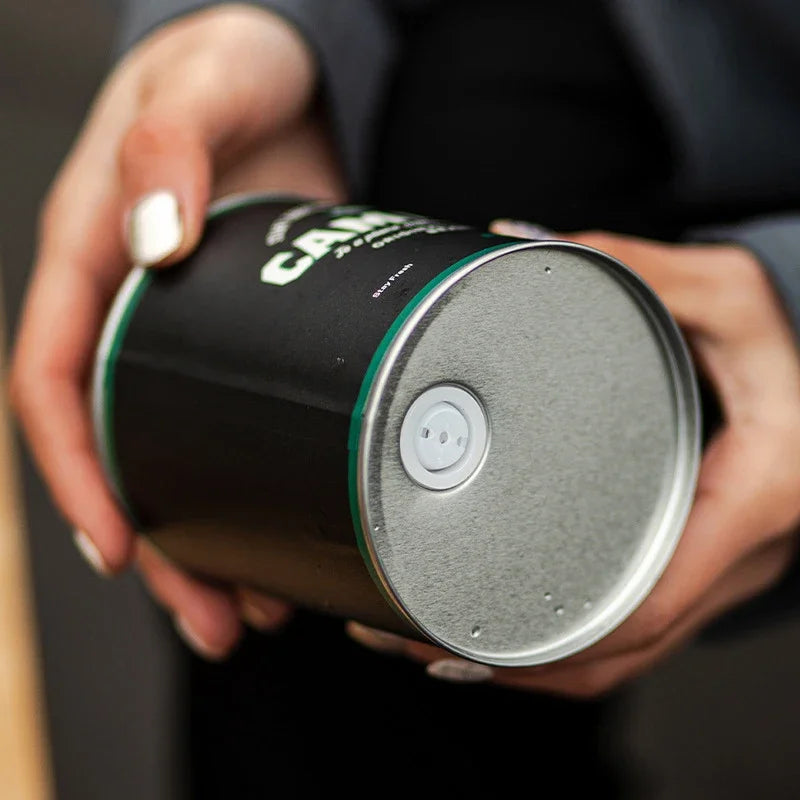 1pc coffee bean sealed storage can portable camping tin box food grade extra large fresh-keeping breathing tin can Peaceful Pleasures Health and Wellness