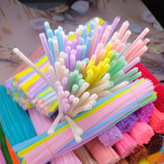 Macaron Fluffy Pipe Cleaners – Thick Plush DIY Craft Twist Sticks Craft Pipe Cleaners Peaceful Pleasures Health and Wellness