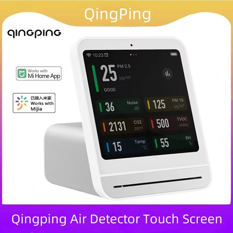 Qingping Air Detector Temperature Humidity Sensor Touch Screen Control CO2 PM2.5 Quality Monitor for Xiaomi Mijia Smart Home Peaceful Pleasures Health and Wellness