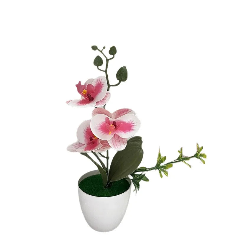 Silk Butterfly Orchid Artificial Plant | Desktop Potted Decor