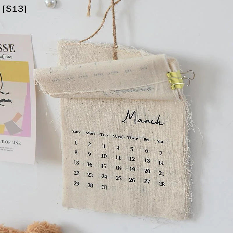 2026 Canvas Hook-Style Fabric Calendar Wall Calendar, High-Value Retro Style, Worthy Wall Calendar DecorationQ@ Peaceful Pleasures Health and Wellness