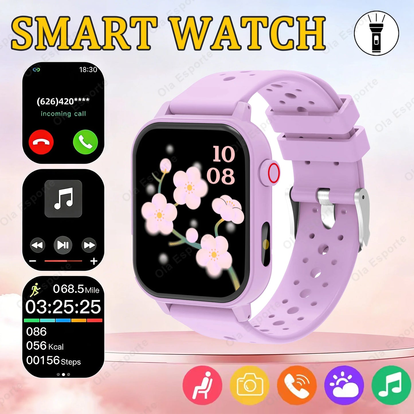 Smartwatch Men Women Wristwatch Smart Watch Message Fitness Monitor Bracelet Birthday Gift Electronic Clock For Android IOS HW12 Peaceful Pleasures Health and Wellness Purple