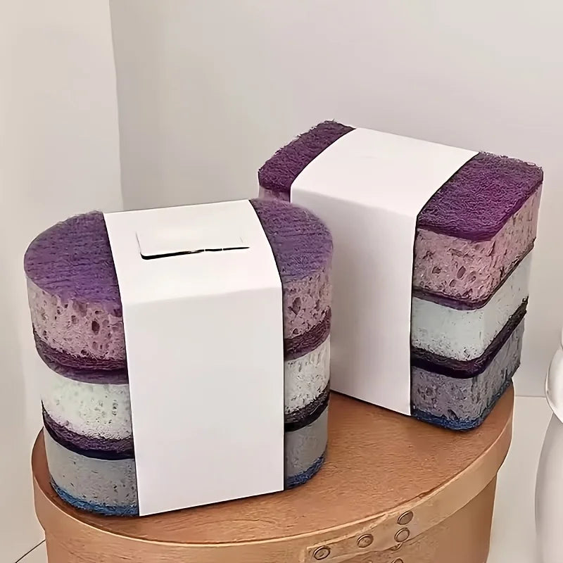 3-Piece Magic Kitchen Cleaning Sponge Set | Wood Pulp Scrubbers