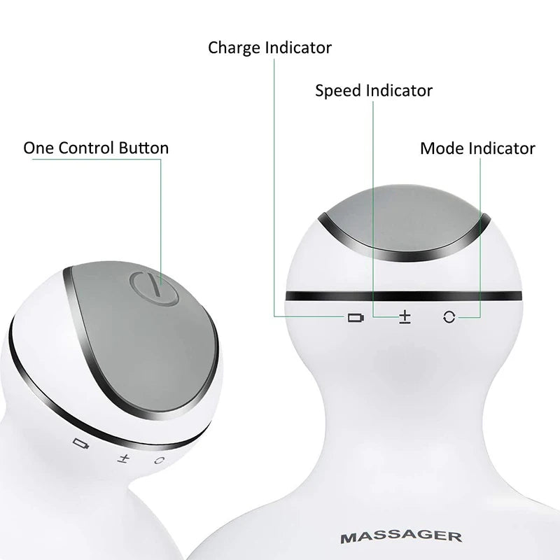 Wireless Electric Scalp Massager Deep Tissue Head Care Antistress Relax Body & Scalp Prevent Hair Loss Relief Peaceful Pleasures Health and Wellness
