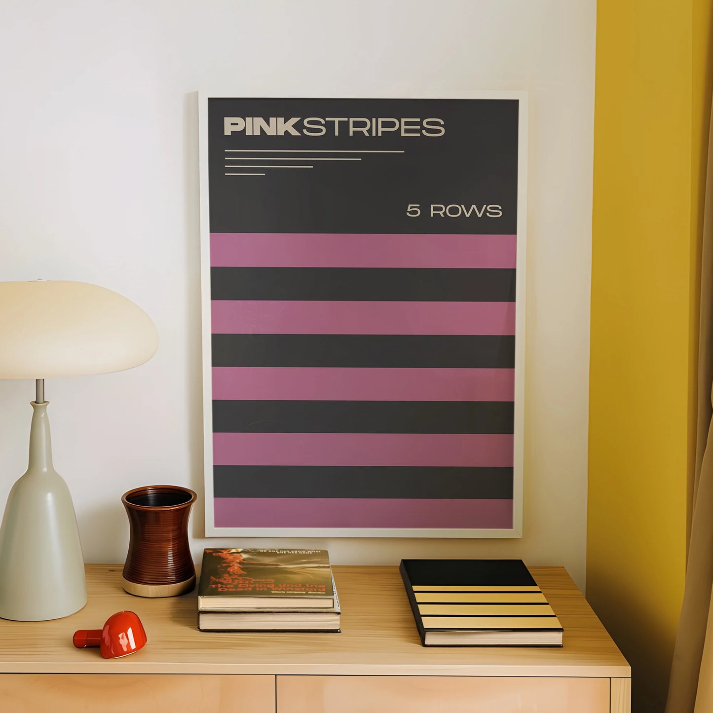 Modern Minimalist Pink Stripes Canvas Wall Art Print | Decor