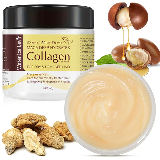Collagen & Keratin Hair Mask with Coconut Oil | 100g Deep Conditioning Mask Peaceful Pleasures Health and Wellness