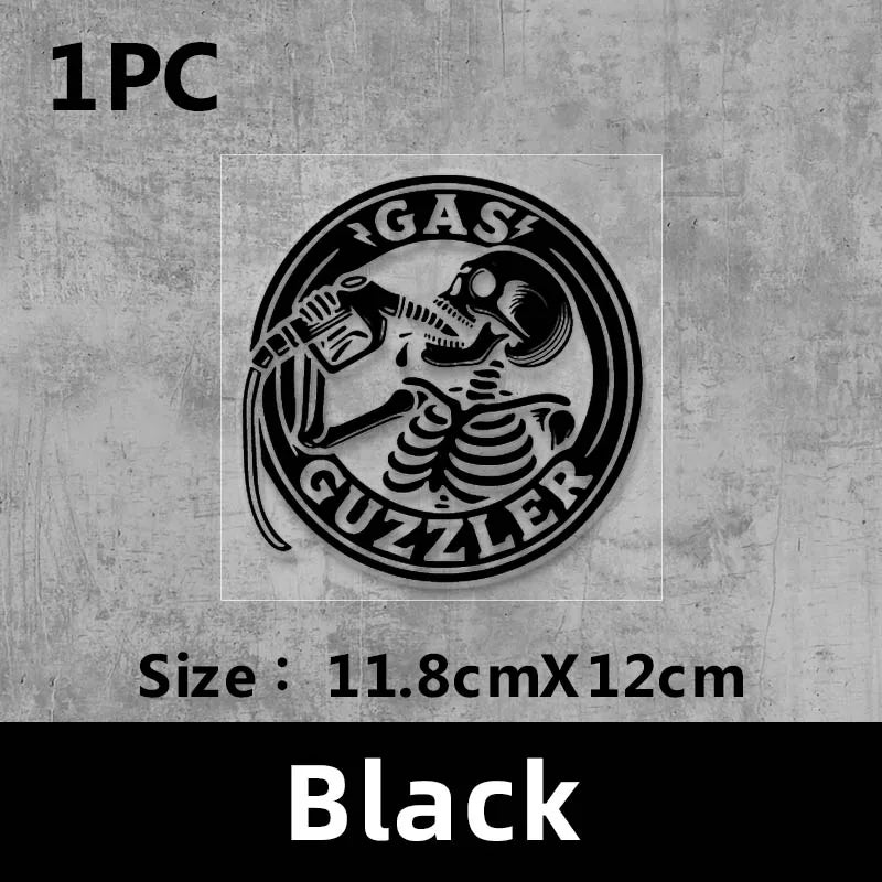 Skull Gas Guzzler Funny Car Sticker | Waterproof Decal