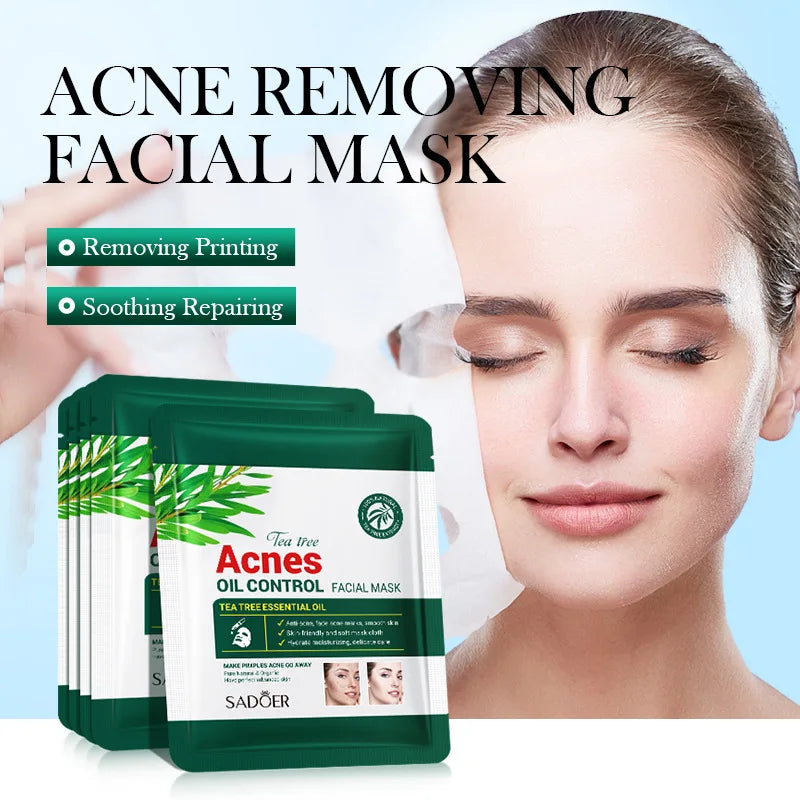 SADOER Tea Tree Acne Face Mask – Oil Control & Moisturizing