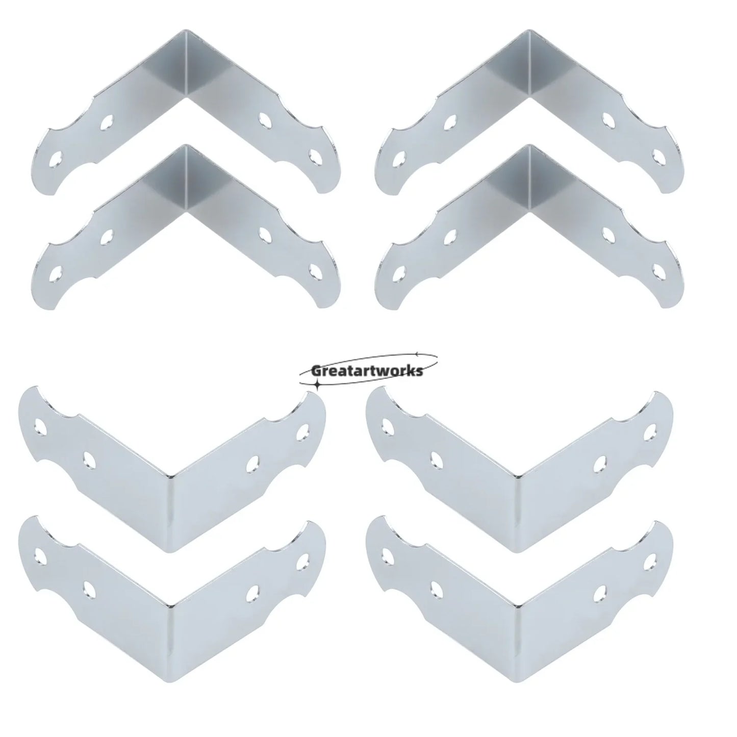 4-Pack Metal Flight Case Corner Protectors – Silver Edge Guards