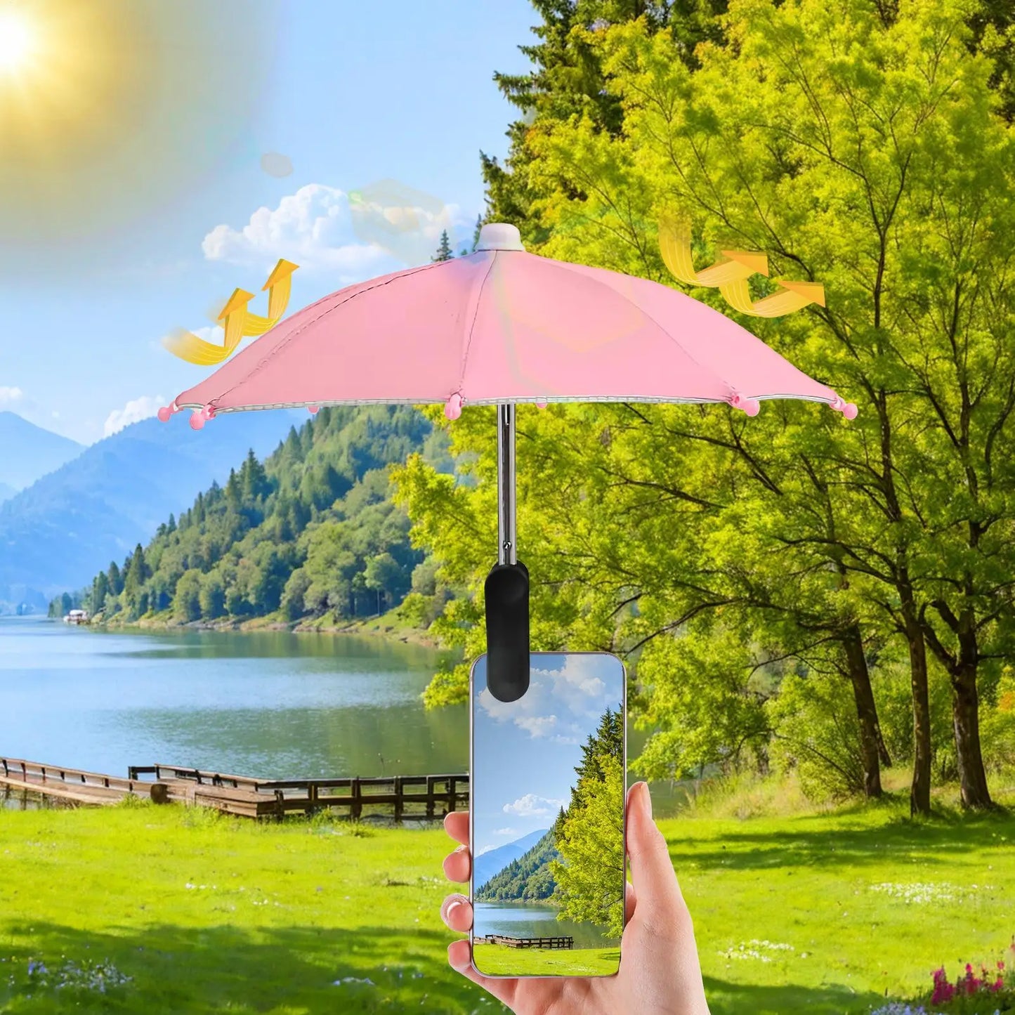 Phone Umbrella Clip – UV & Anti-Glare Screen Shade | Outdoor
