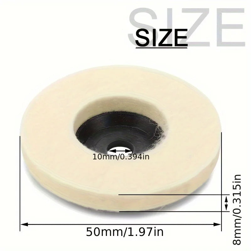 1 5 Wool Polishing Wheel Felt Backing Pad Angle Grinder Compatible