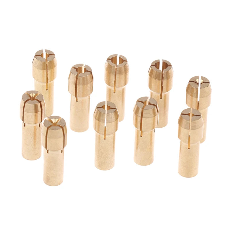 10Pcs/set 0.5mm-3.2mm Mini Drill Chucks Adapter Chucks For Chuck Adapter Micro Collet Brass DIY Power Rotary Tool Peaceful Pleasures Health and Wellness