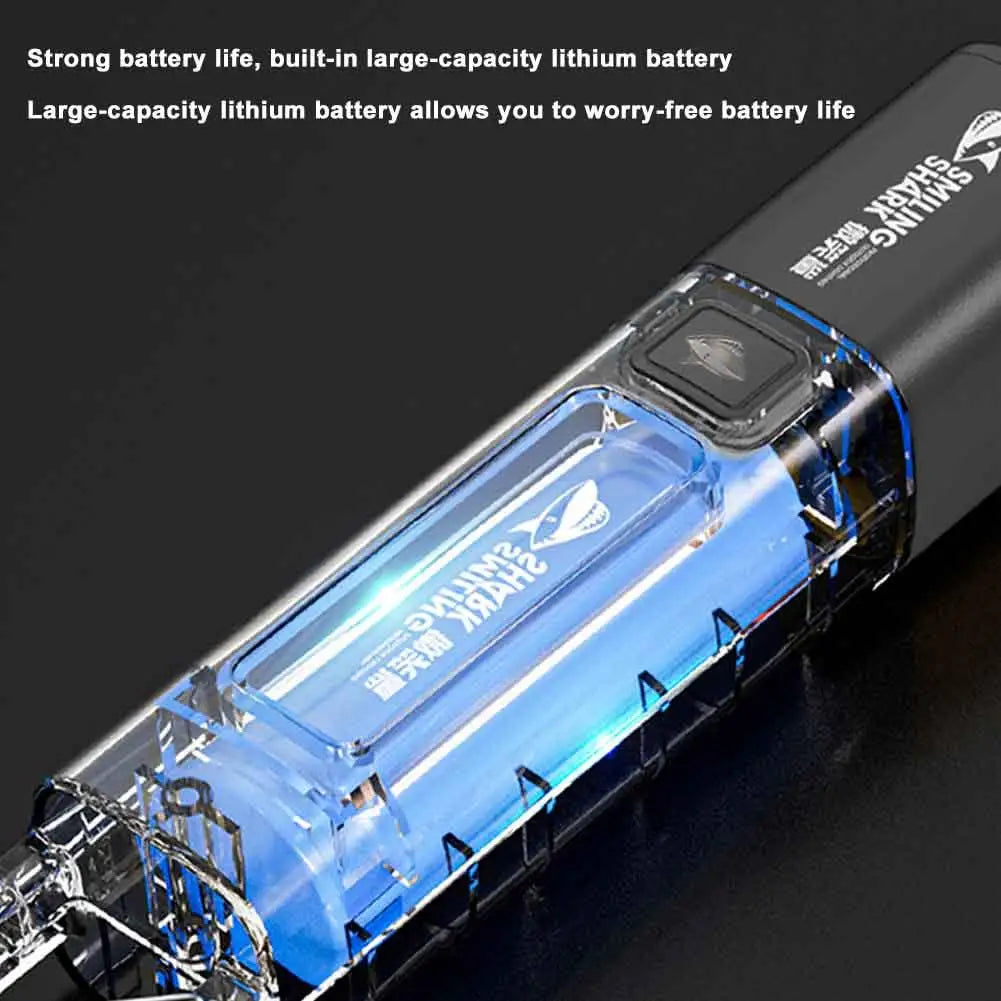 Smiling Shark SD1023 LED Torch Light XPE Super Bright Flashlight with Hook Camping Light USB Rechargeable Zoomable Waterproof Peaceful Pleasures Health and Wellness