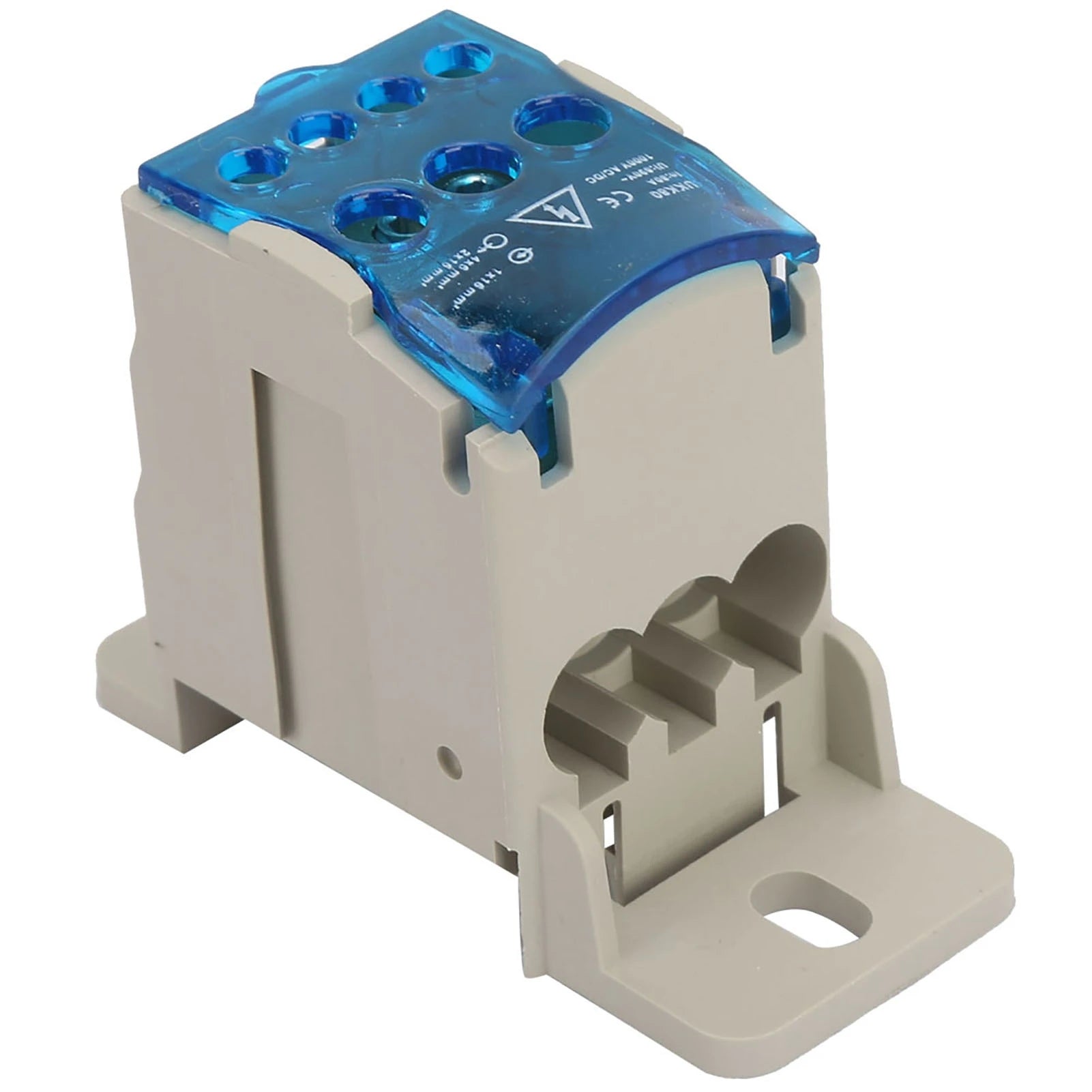 Din Rail Terminal Block Distribution Box Electric Wire Connector Power Junction Box UKK-80A Block Distribution Box Peaceful Pleasures Health and Wellness Default Title