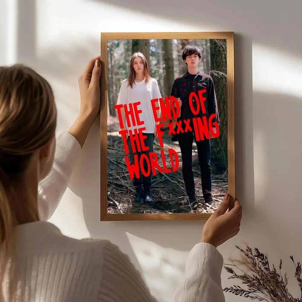 End of the F***ing World Poster | HD Self-Adhesive Wall Art TV Show Wall Poster Peaceful Pleasures Health and Wellness White5 30X40cmNoframe