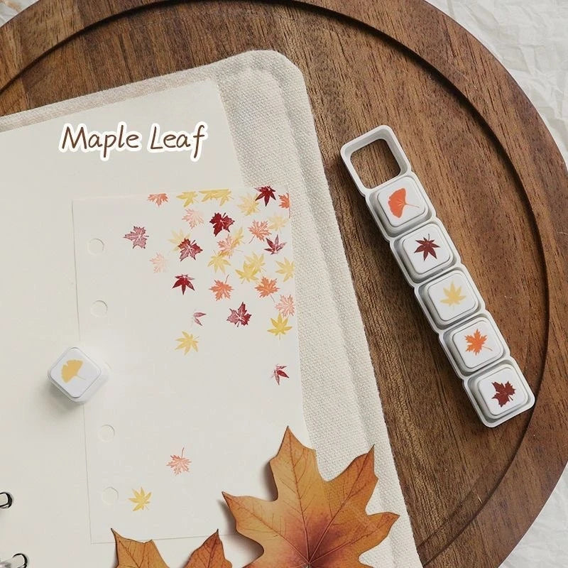 Snowflake and Maple Leaf Pattern Stamp Creative DIY Magazine Scrapbook for Students and Arts and Crafts Decoration Supplies Peaceful Pleasures Health and Wellness
